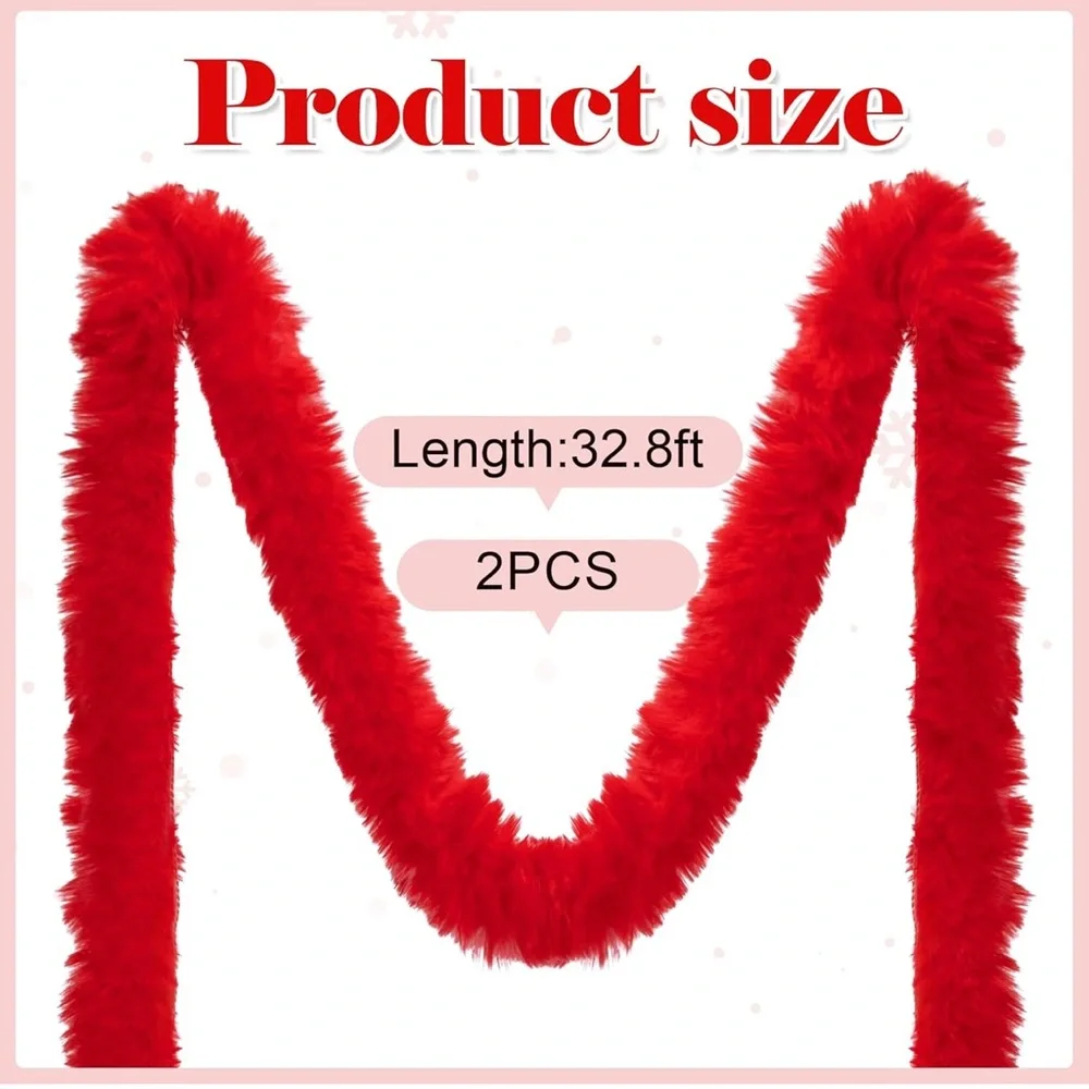 Wehhbtye 2 Pcs Christmas Tree Winding Garland, 2'' x 66 Ft Artificial